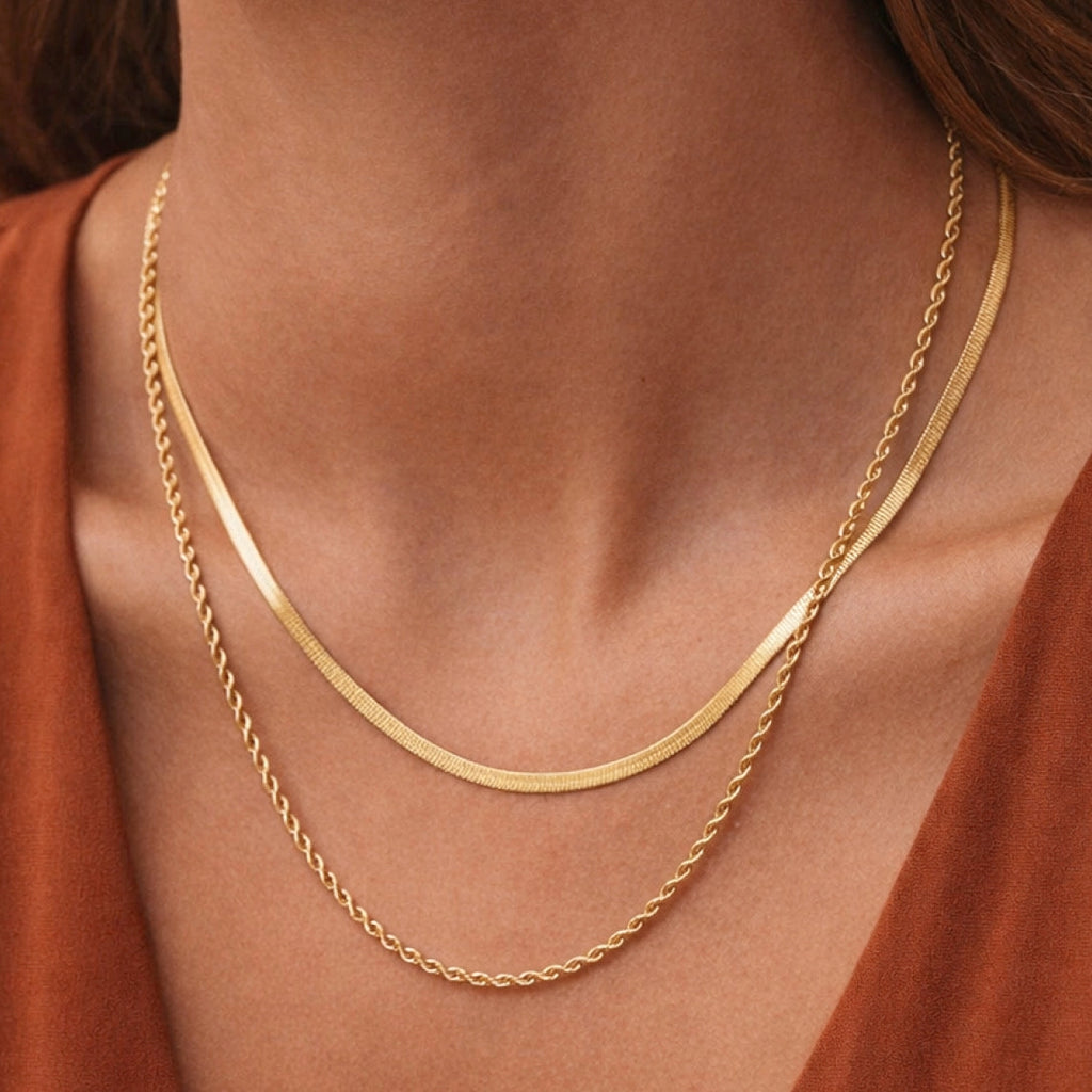 Alba Gold Plated Waterproof Stainless Steel Chain Necklace