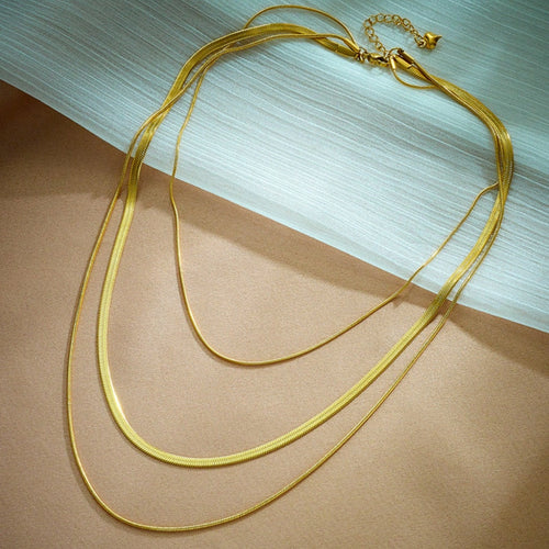 Ambre Gold Plated Waterproof Stainless Steel Chain Necklace