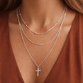 Amélie Tarnish-Resistant Waterproof Stainless Steel Multi-Layer Cross Necklace