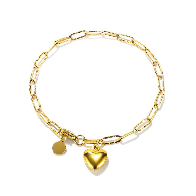 Audrey 18K Stainless Steel Tarnish Free Heart Bracelet