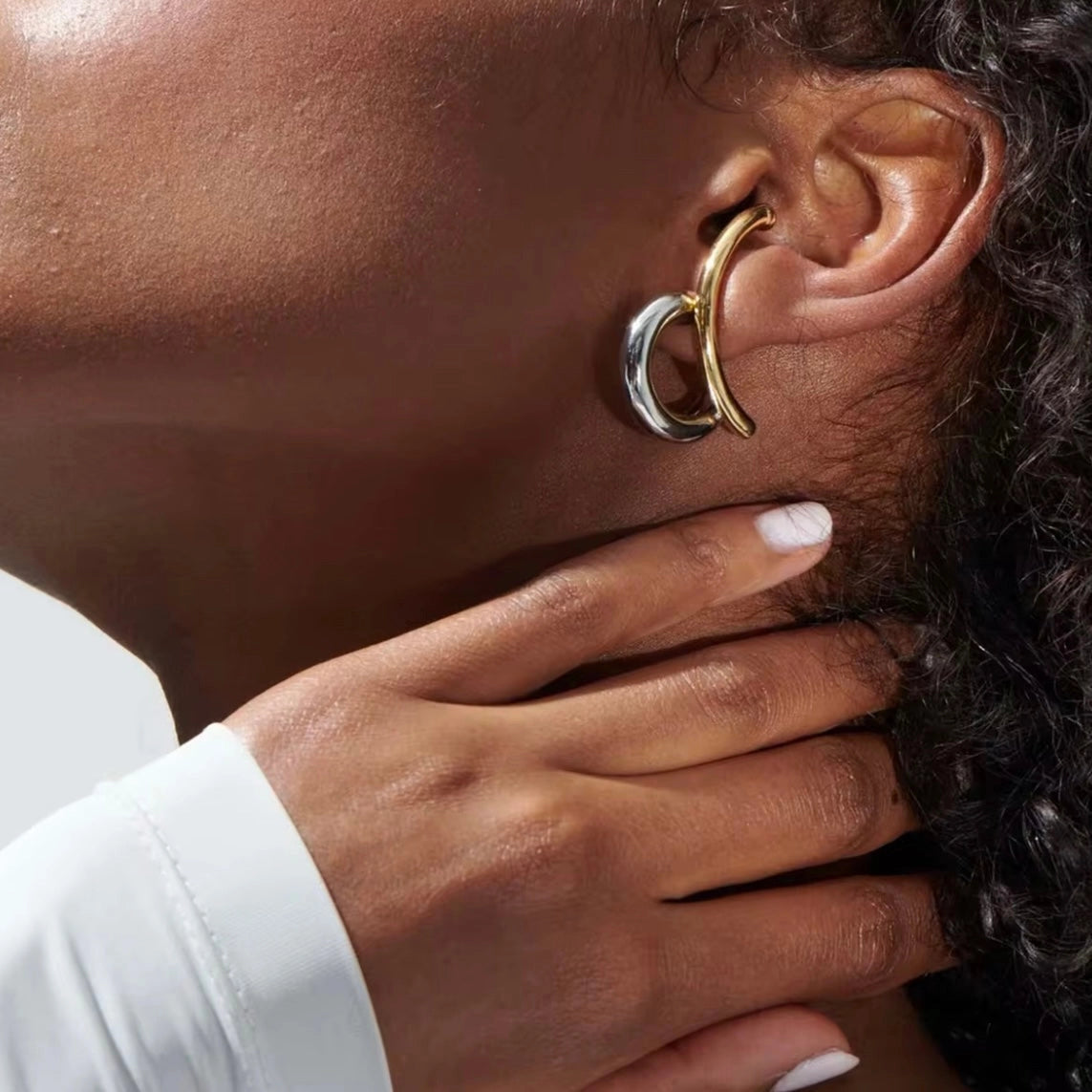 Carmen Statement Hoops worn by model