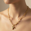 Céleste Heart Necklace 18kt Gold PVD Tarnish-Resistant