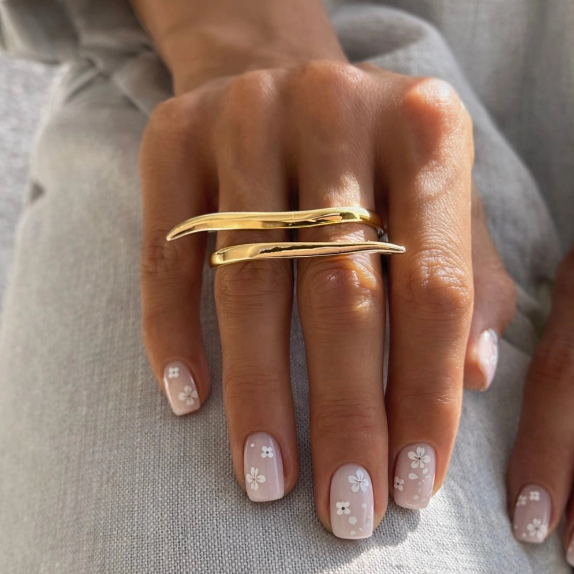 Felicia Double Ring worn on hand