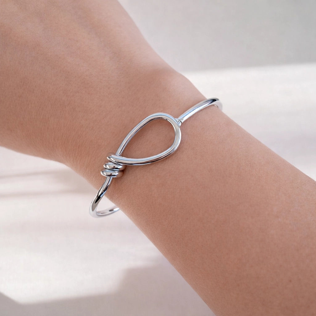 Iris Knot Cuff Bracelet - Silver
