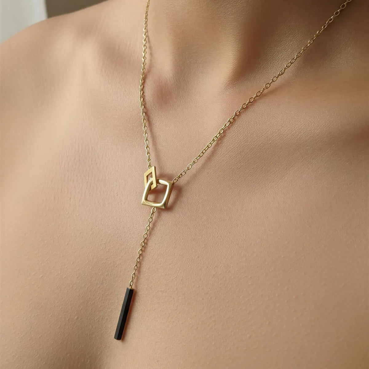 Joanna Tarnish-Resistant Stainless Steel Geometric Lariat