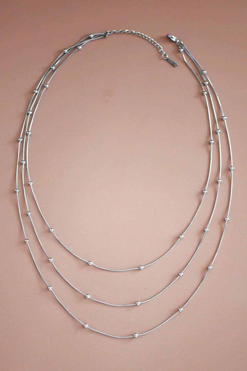 Lea Tarnish-Resistant Stainless Steel Layered Ball Chain Necklace