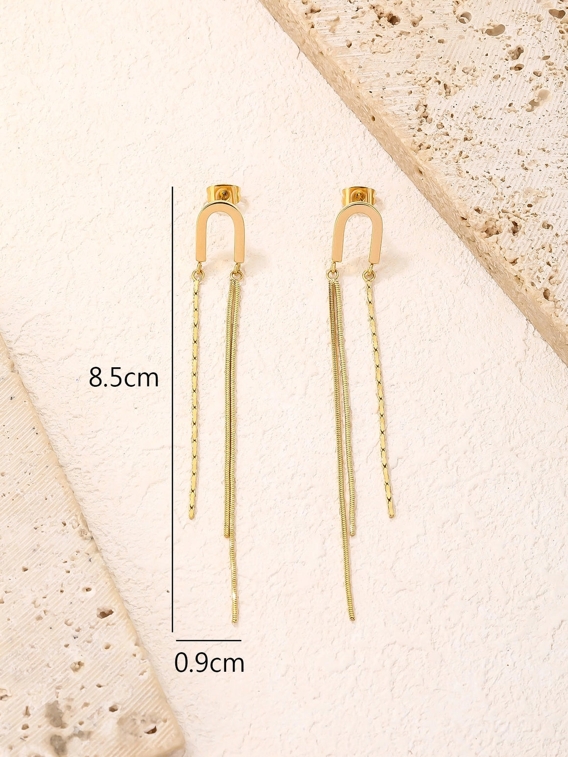 Meche | Gold Link Tassel Earrings