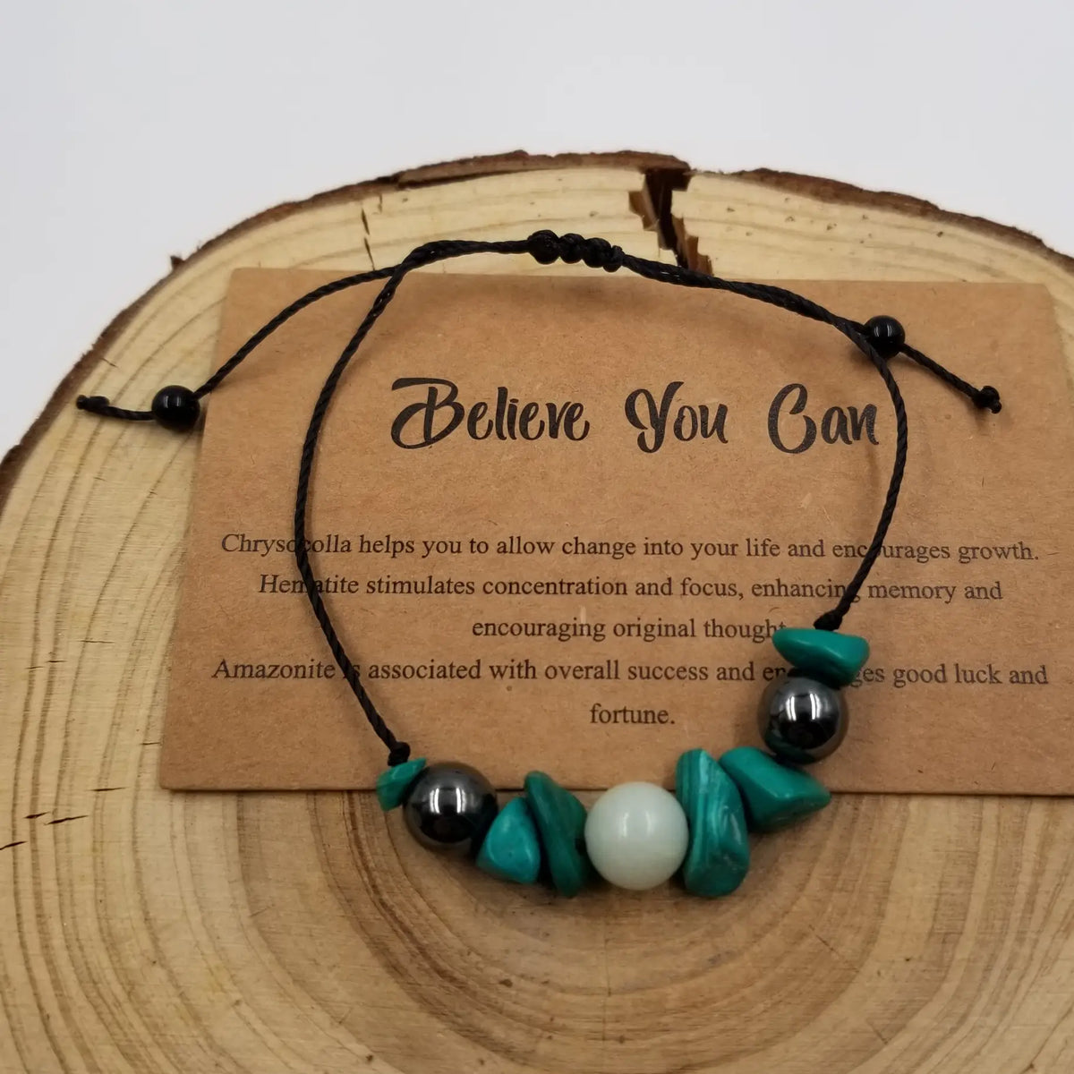 Sidney Natural Malachite Encourage Bracelet - Believe You Can