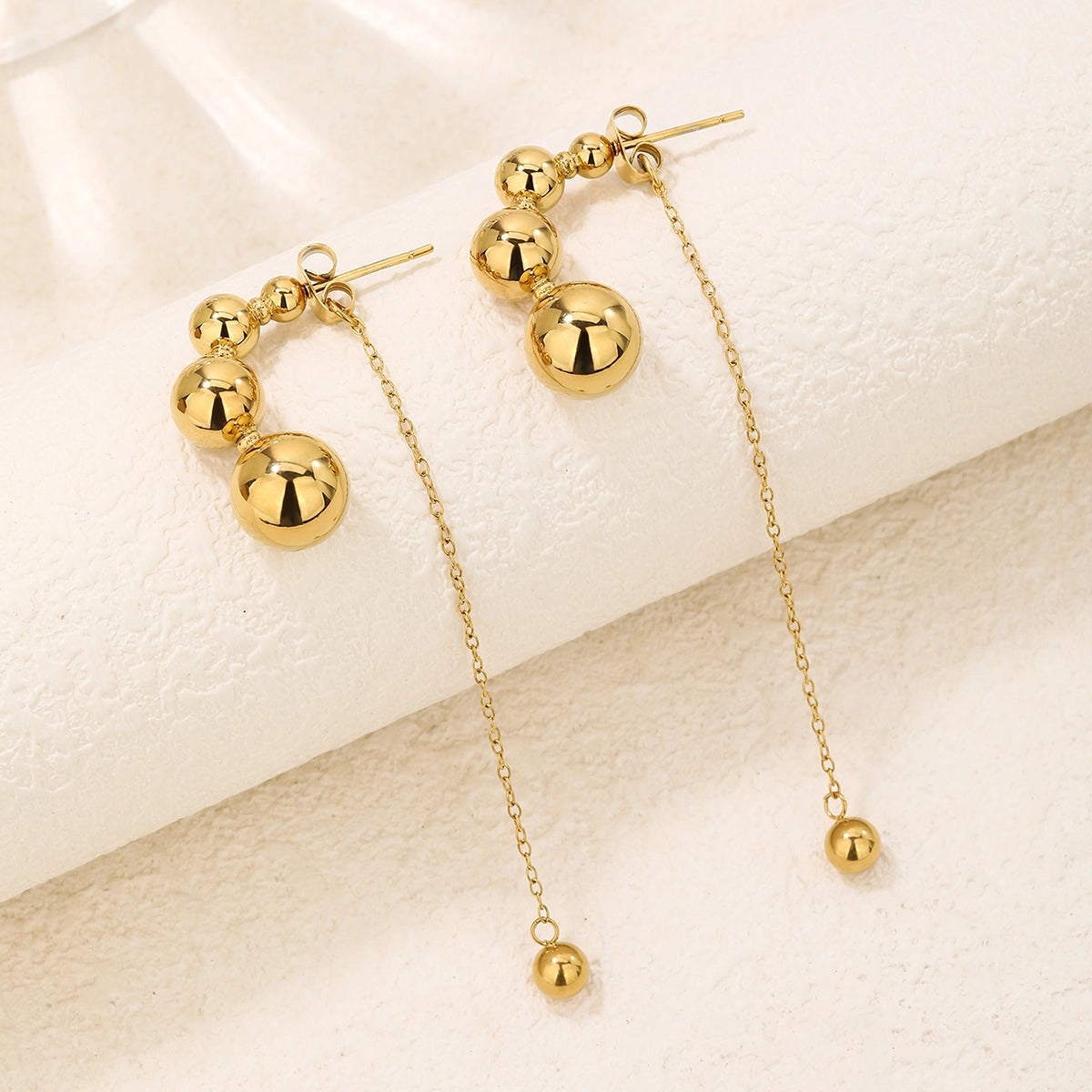 Tracy | Gold Organic Textured Teardrop Statement Earrings