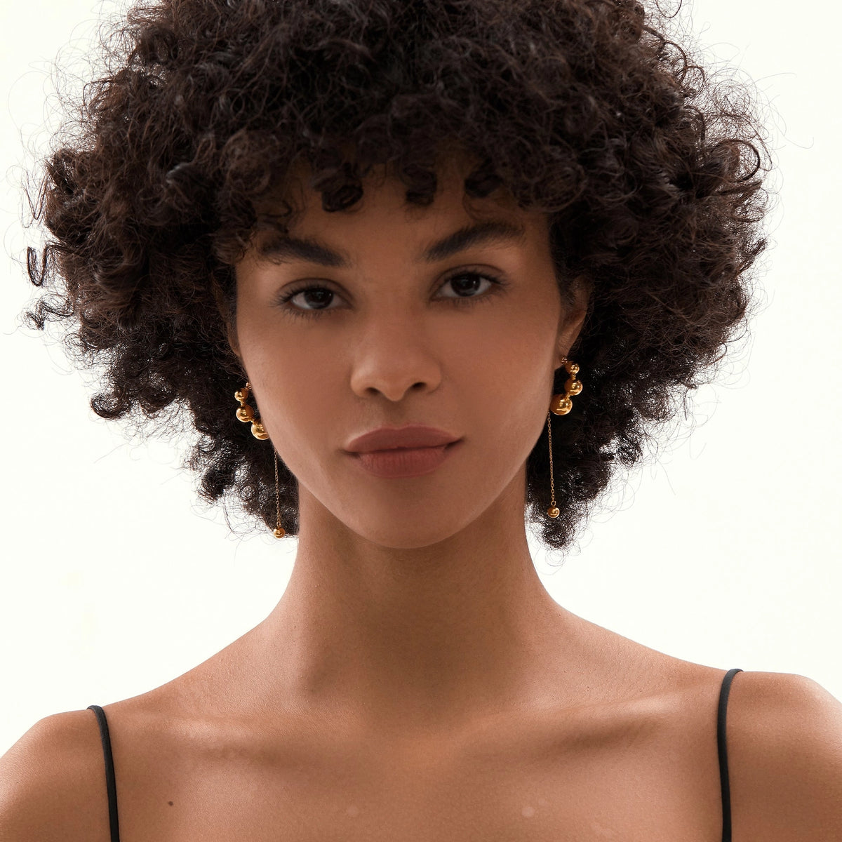 Tracy | Gold Organic Textured Teardrop Statement Earrings