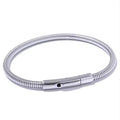 Willow Cord Bangle Bracelet in silver on white background