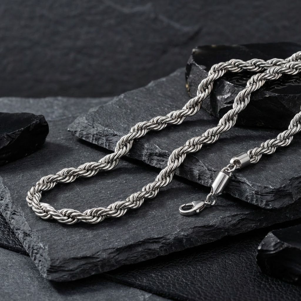 Dee 20in 8mm Stainless Steel Rope Chain