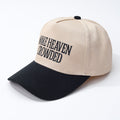 Alex Make Heaven Crowded Baseball Cap - cream crown with black brim and bold embroidered slogan