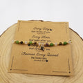 Henrietta 4mm Natural Stone Gold Cross Bracelet with inspirational card