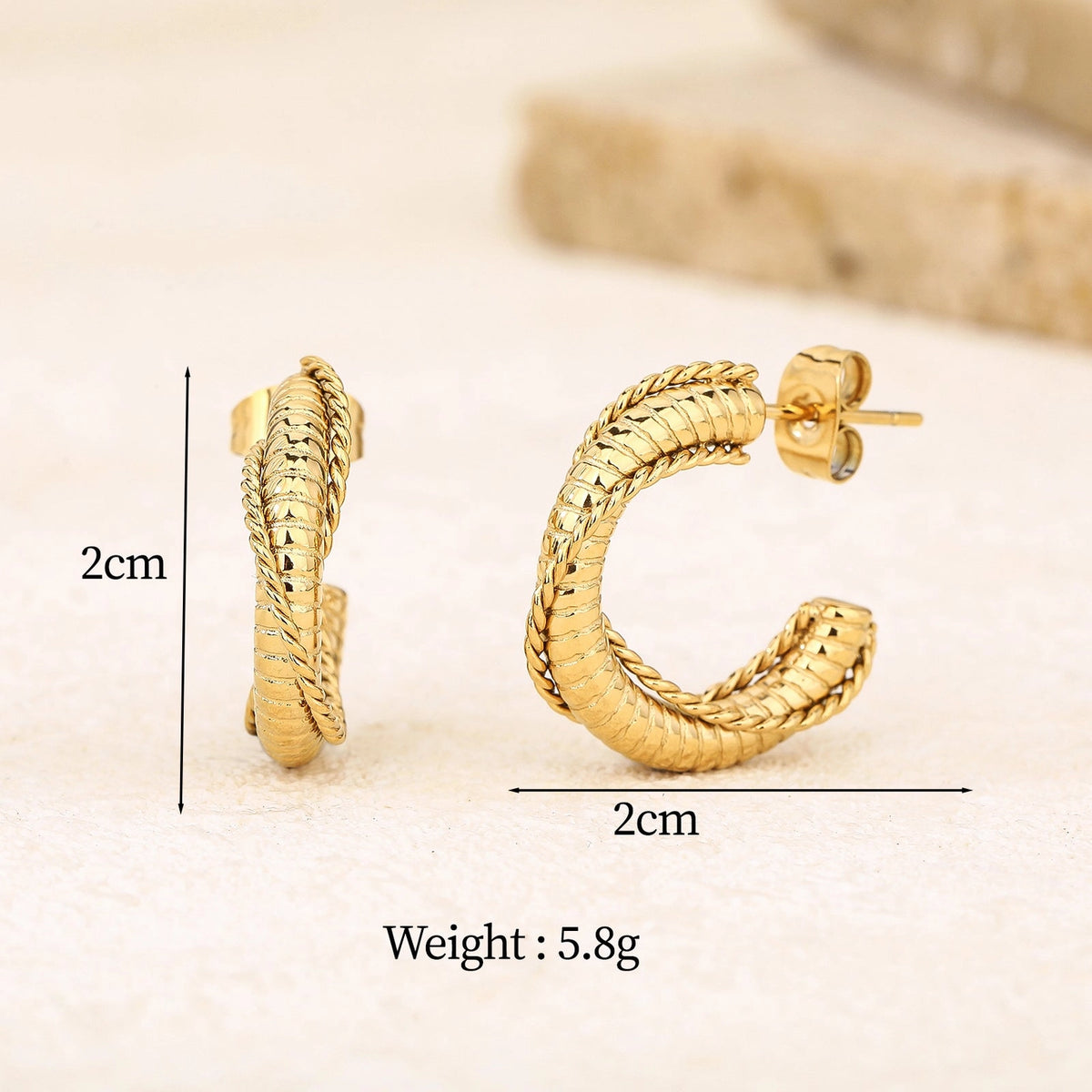 Kourt'ne Chunky Gold Hoop Earrings