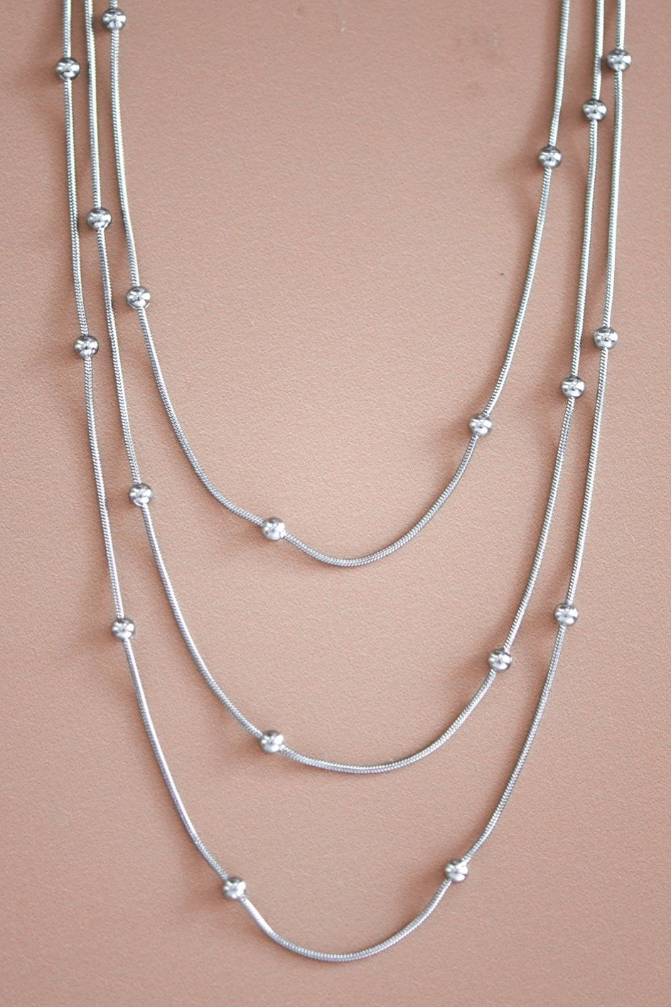 Lea Tarnish-Resistant Stainless Steel Layered Ball Chain Necklace
