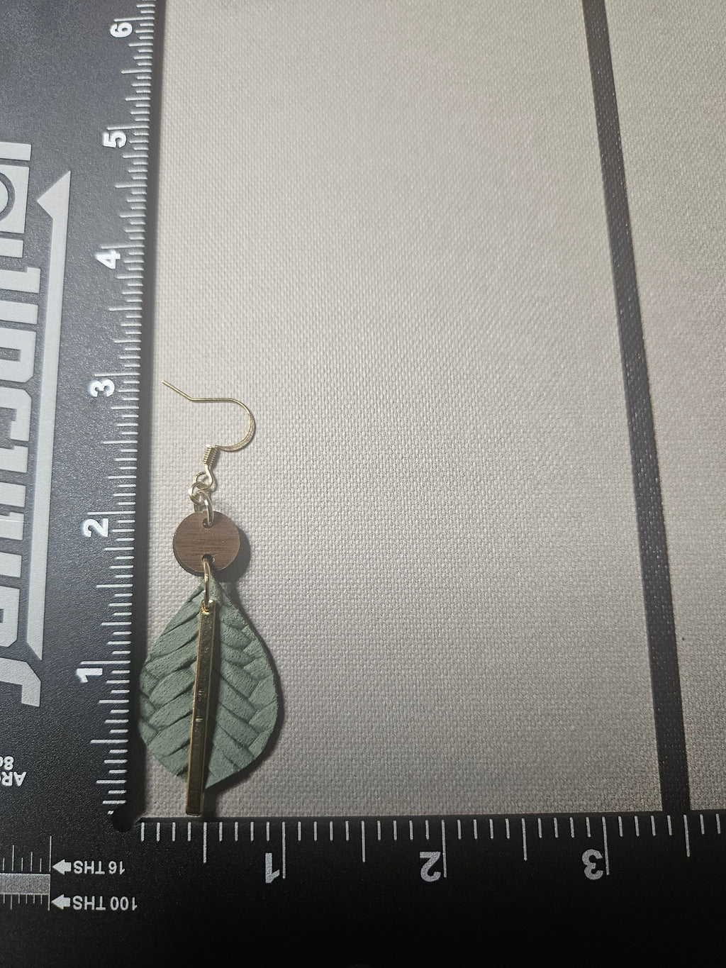 Jazz Wooden Dangle Earrings in Sage Green