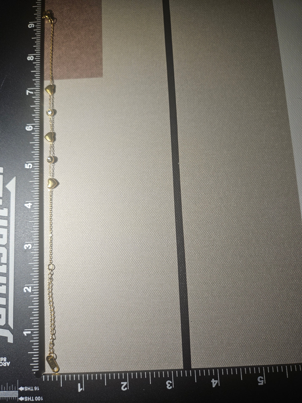 Qua 18K Gold Heart & Rhinestone Station Bracelet