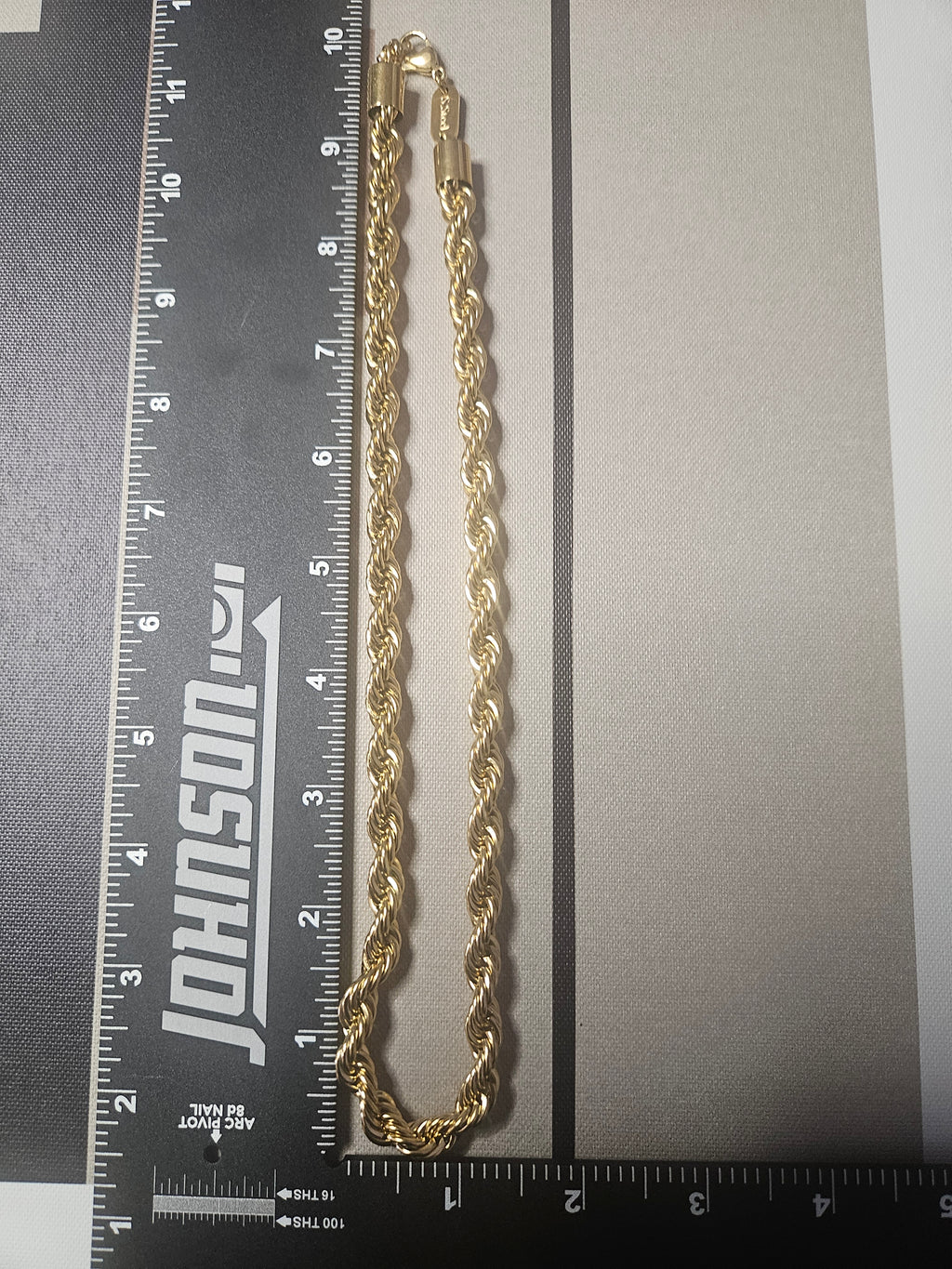 Spen 20in 8mm Gold 18K Stainless Steel Rope Chain